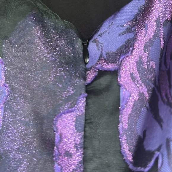 Vintage purple roses party dress, or every day with a sweater - Picture 4 of 6